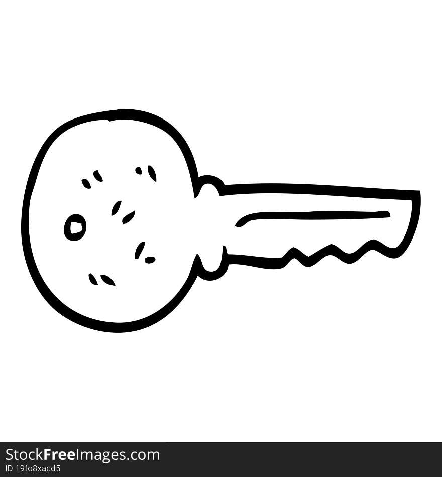 line drawing cartoon metal key