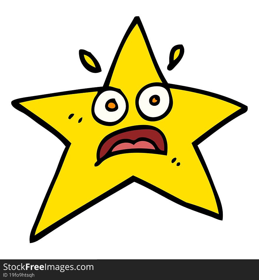 funny hand drawn doodle style cartoon star