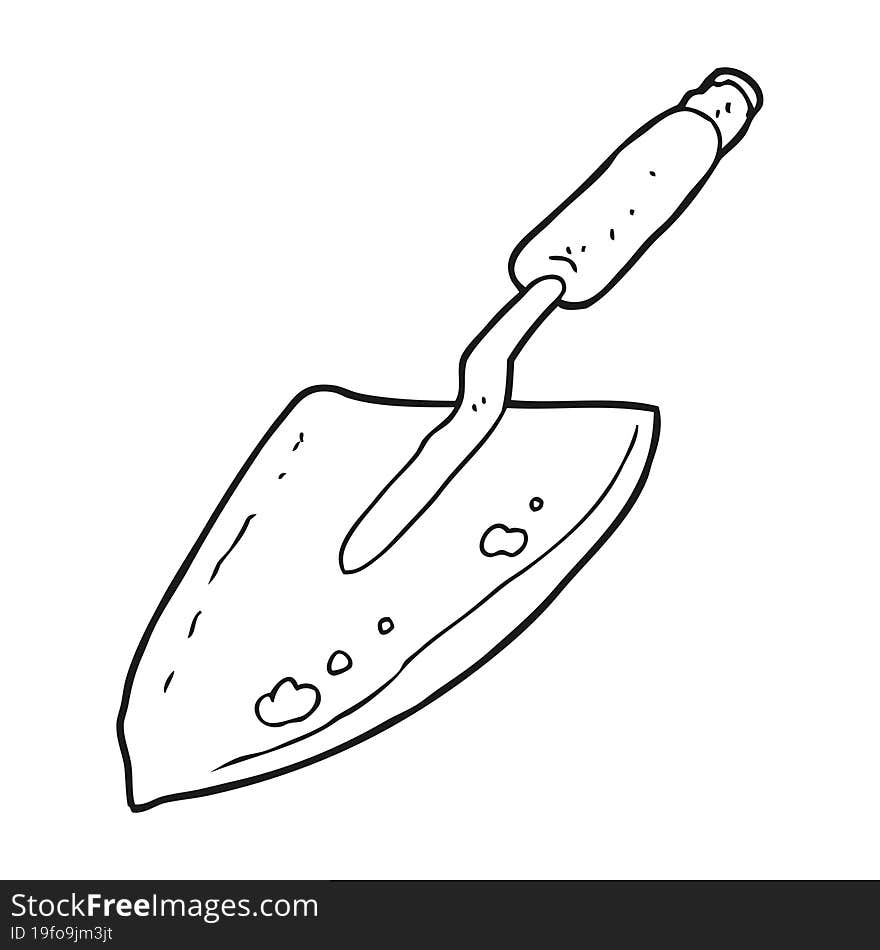 Black And White Cartoon Garden Trowel