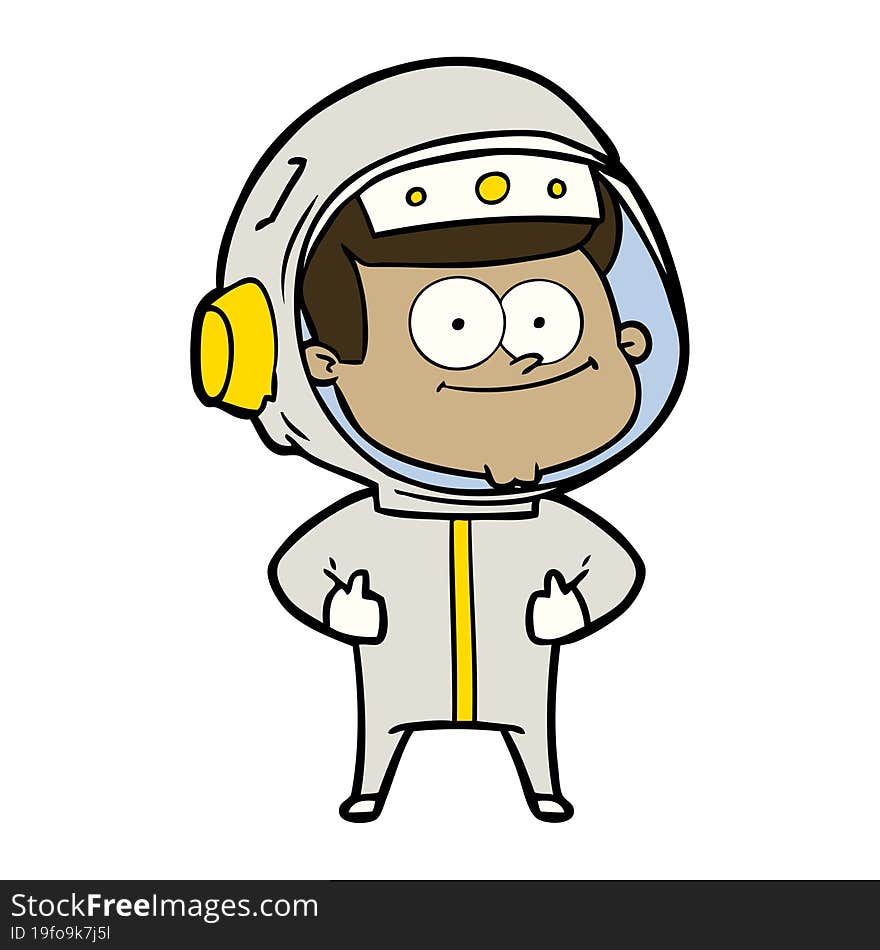 happy astronaut cartoon. happy astronaut cartoon