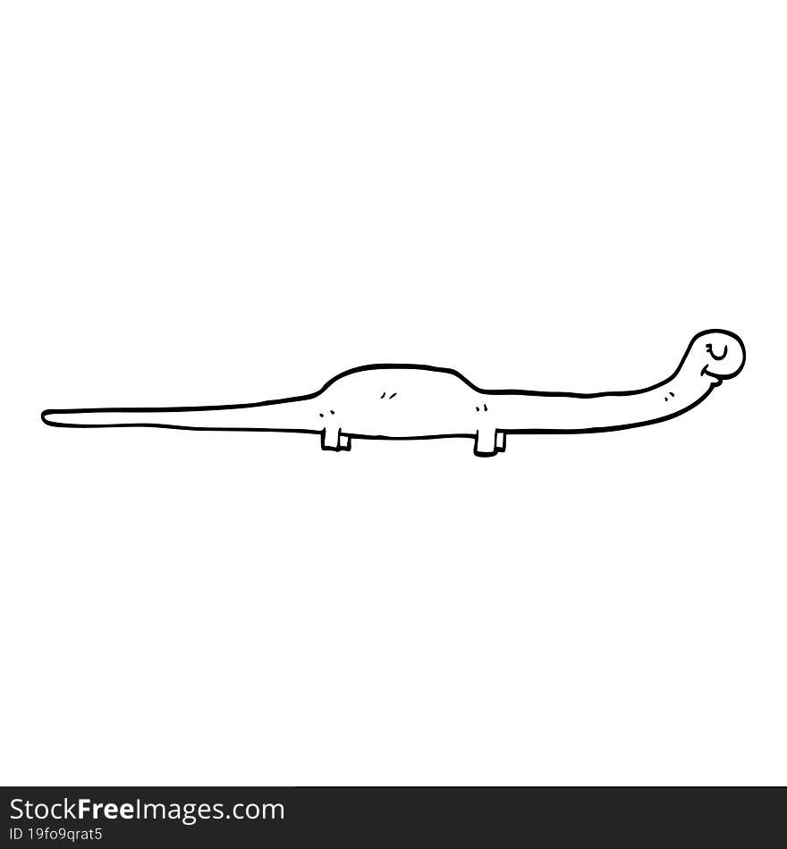 line drawing cartoon prehistoric dinosaur