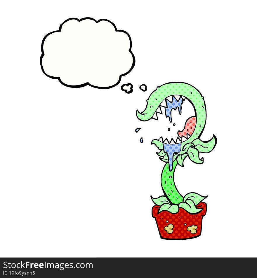 Thought Bubble Cartoon Carnivorous Plant