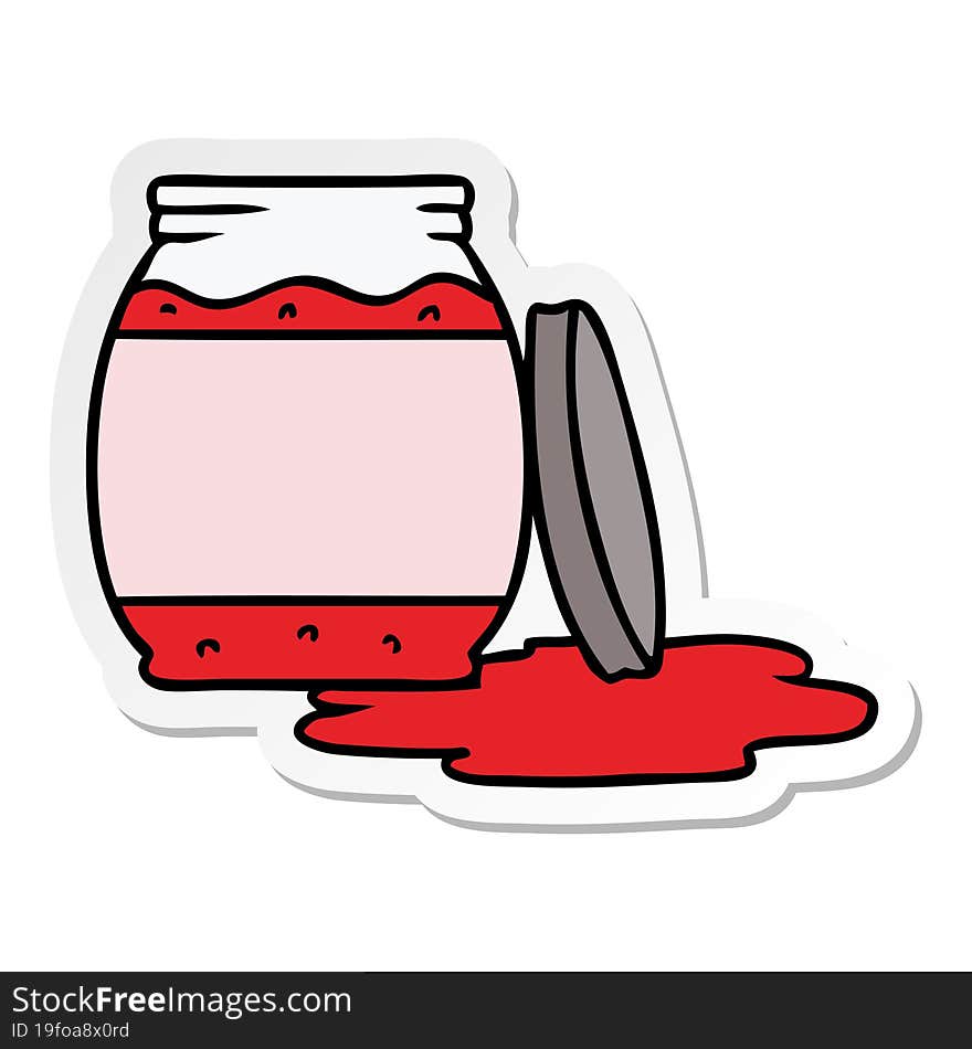 sticker cartoon doodle of a strawberry jam