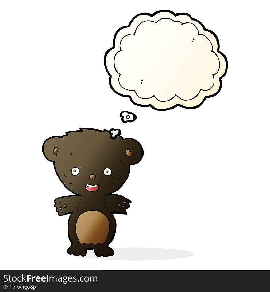 Cartoon Black Bear With Thought Bubble