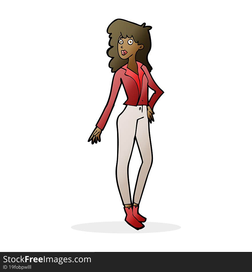 cartoon pretty woman