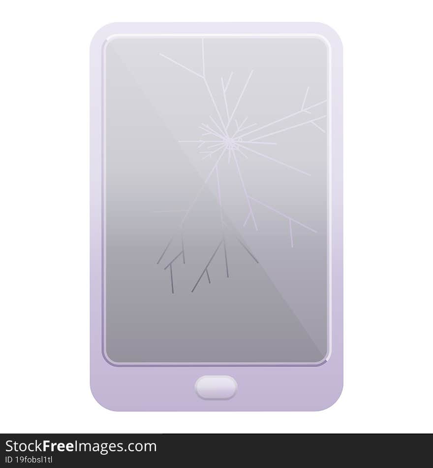 broken electronic tablet vector icon