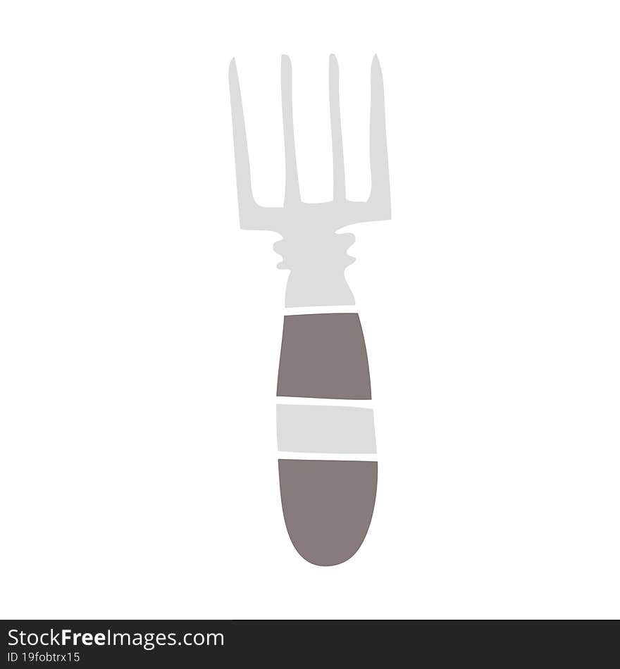 flat color illustration cartoon fork