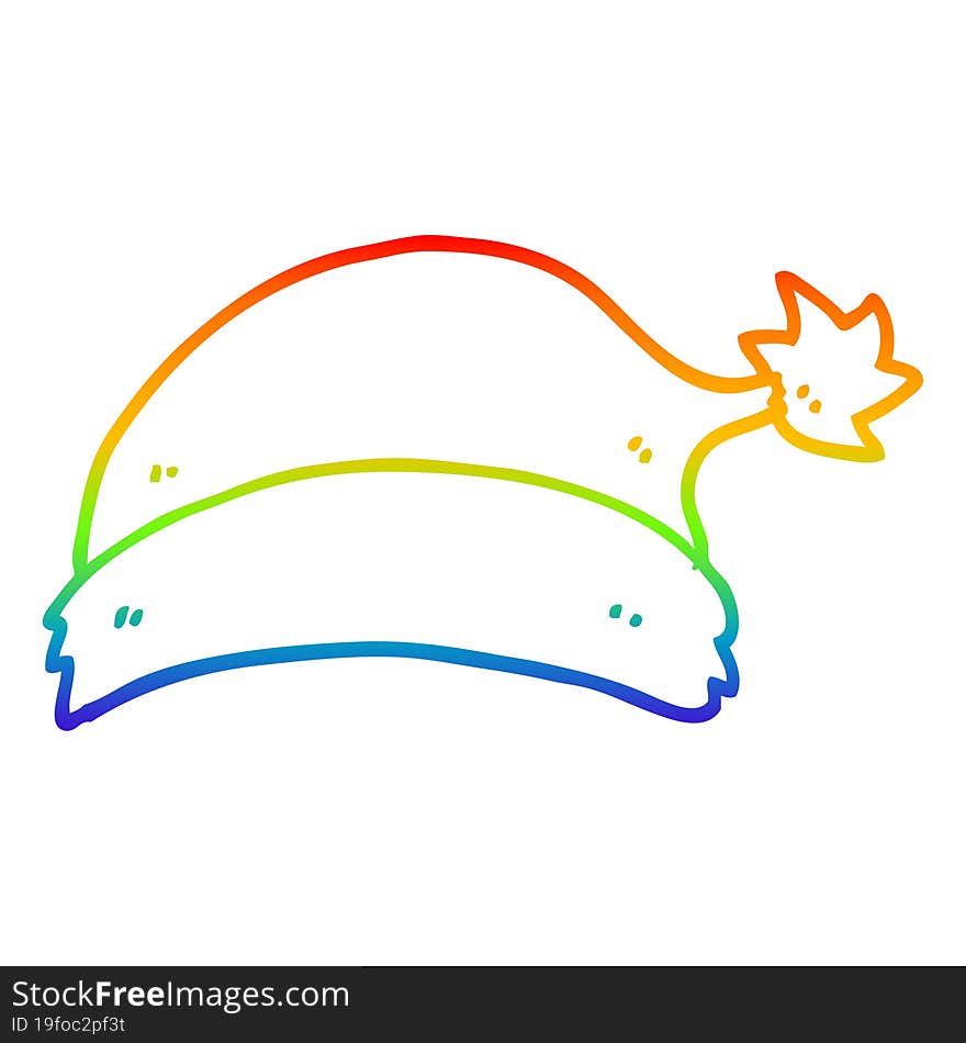 rainbow gradient line drawing cartoon christmas hat