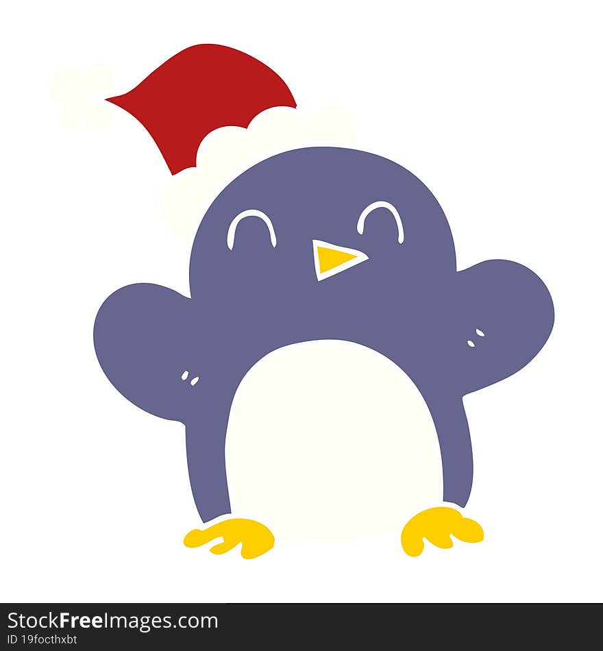 cartoon doodle christmas penguin