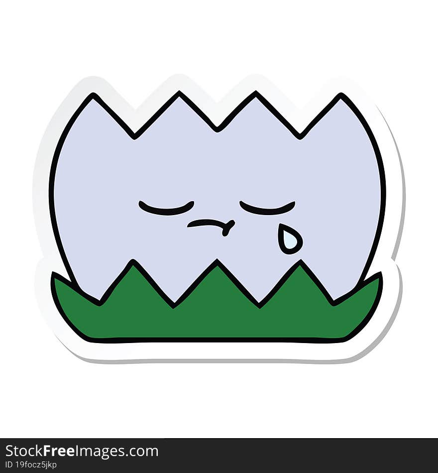 Sticker Of A Cute Cartoon Water Lilly