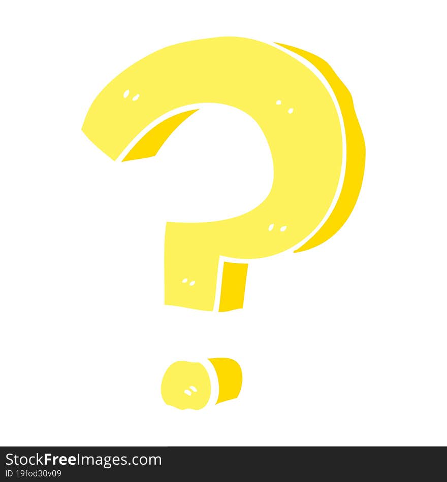 flat color style cartoon question mark