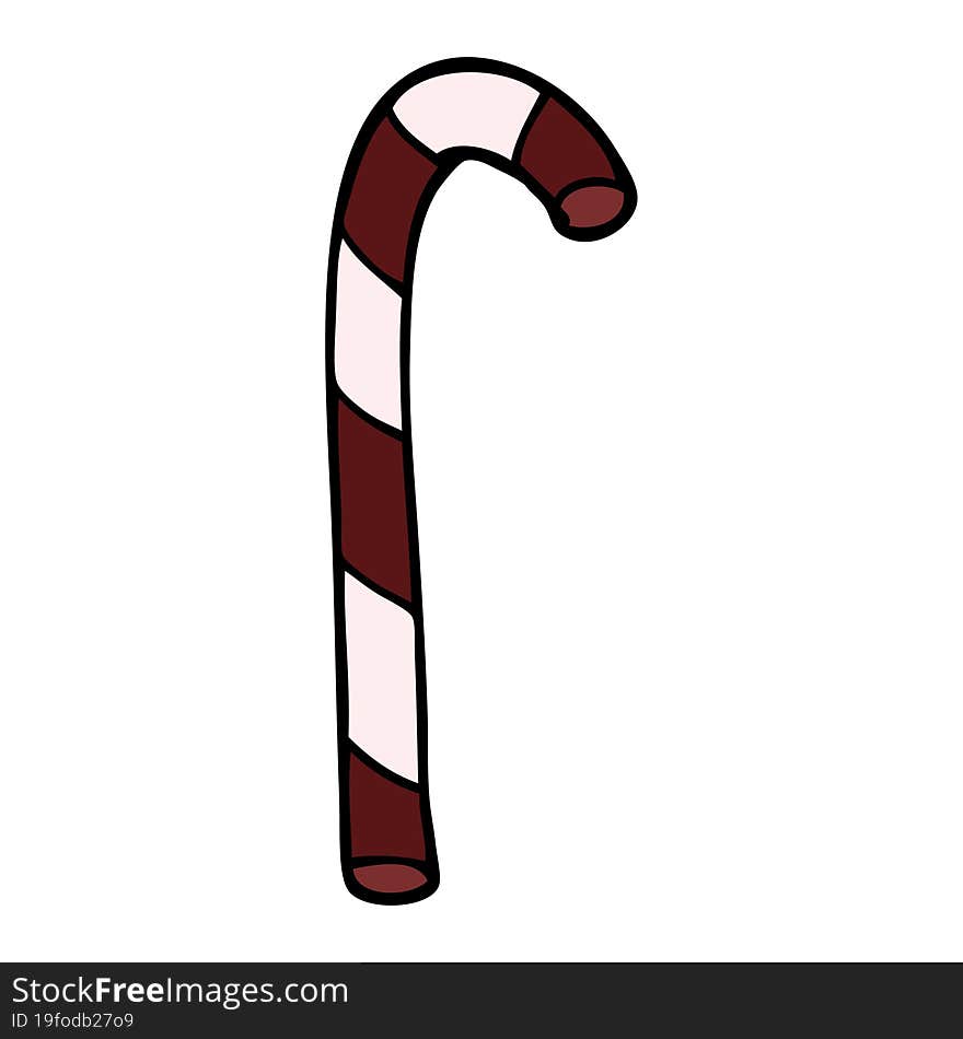 cartoon doodle candy cane