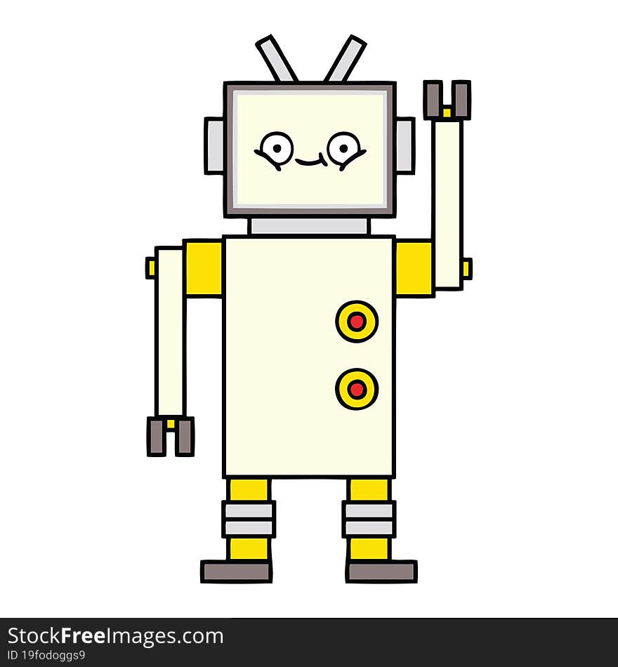 cute cartoon of a robot. cute cartoon of a robot