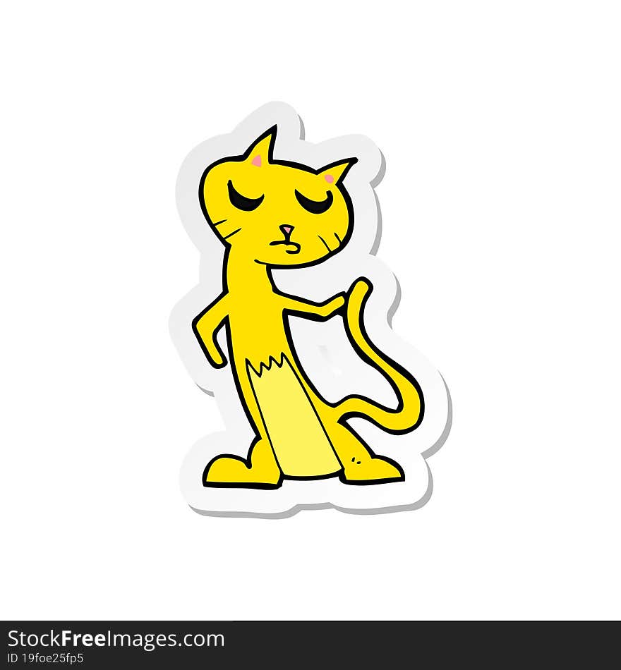 sticker of a cartoon cat