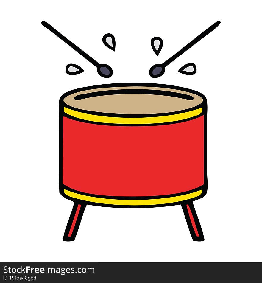 Cute Cartoon Beating Drum