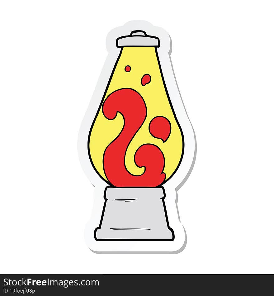 sticker of a cartoon retro lava lamp