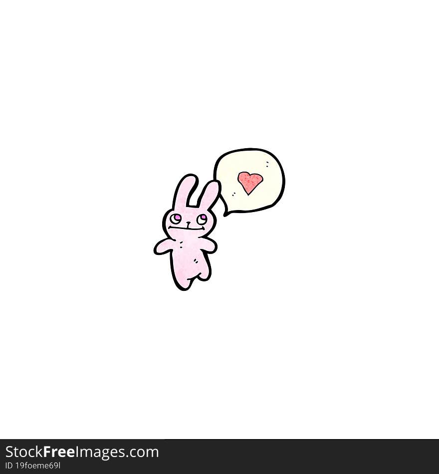 pink rabbbit with love heart