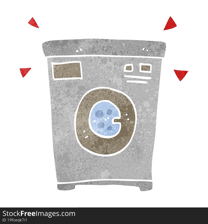 freehand retro cartoon washing machine