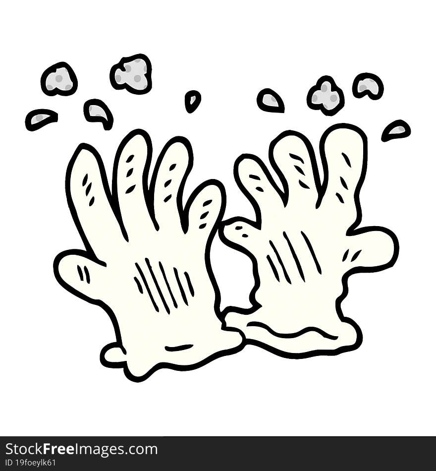 Cartoon Doodle Sterile Gloves