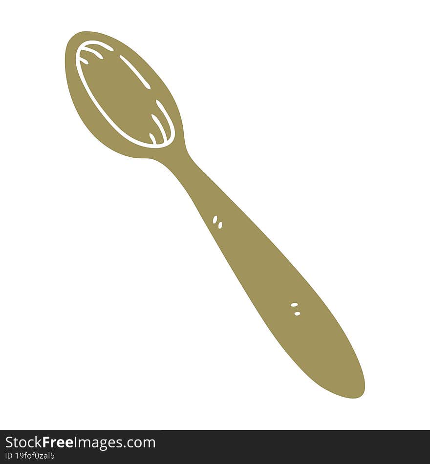 Quirky Hand Drawn Cartoon Wooden Spoon