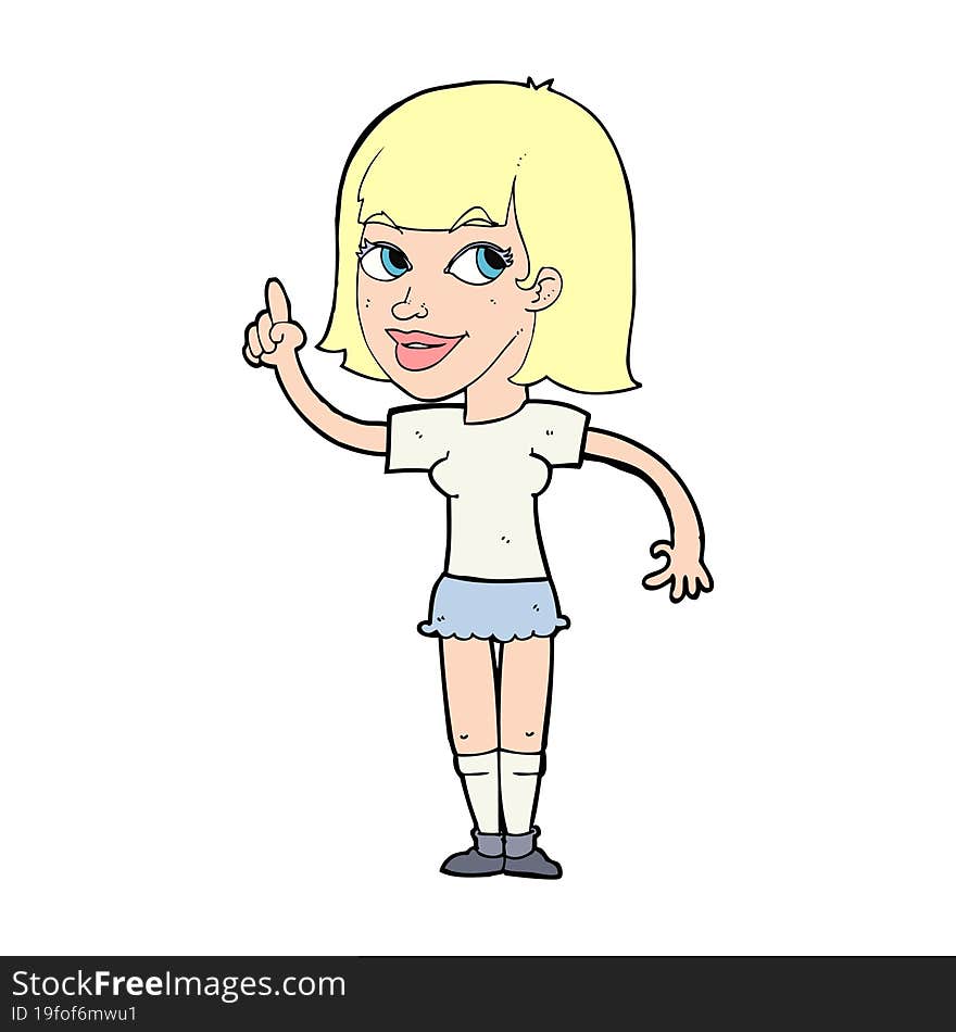 cartoon pretty girl with idea