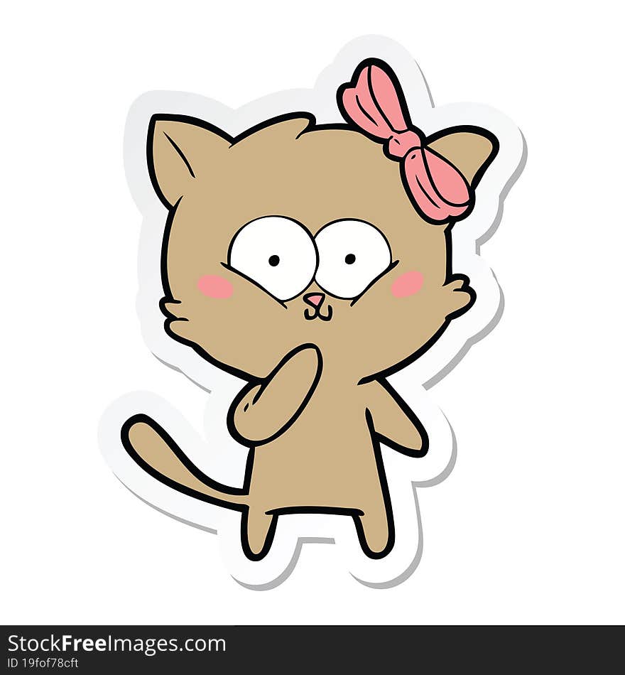 sticker of a cartoon cat