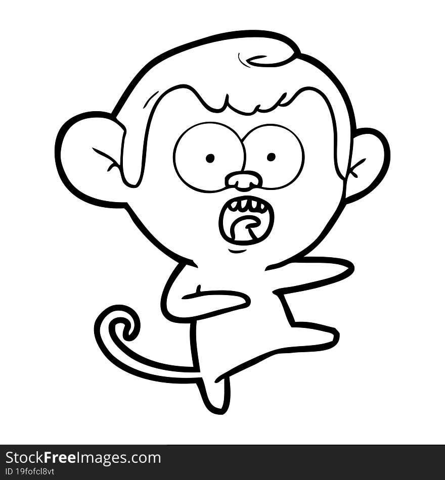 cartoon shocked monkey. cartoon shocked monkey