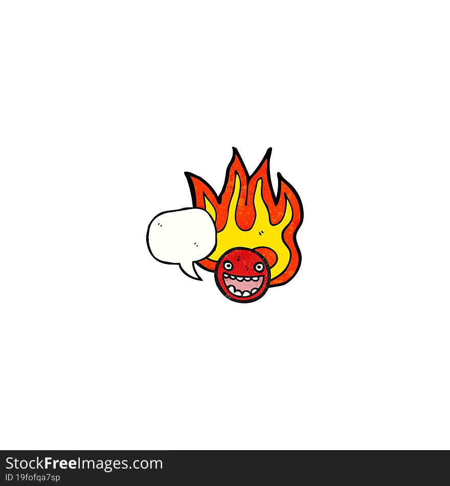 flaming emoticon face cartoon (raster version