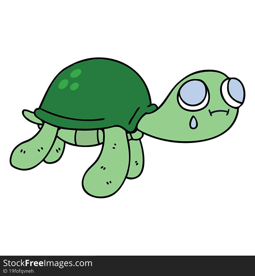 Quirky Hand Drawn Cartoon Turtle