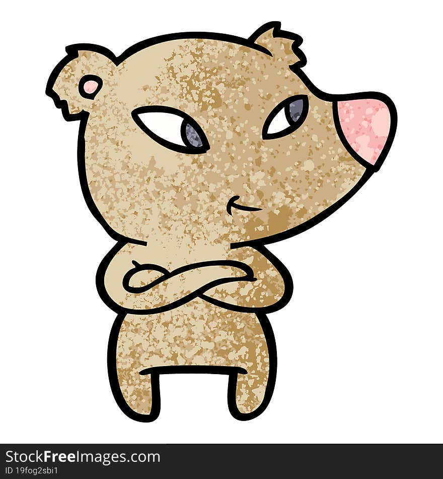 cute cartoon bear with crossed arms. cute cartoon bear with crossed arms