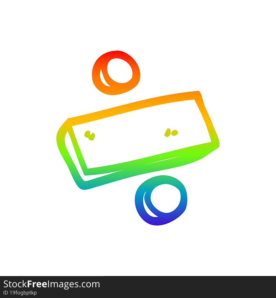 Rainbow Gradient Line Drawing Cartoon Divide Symbol