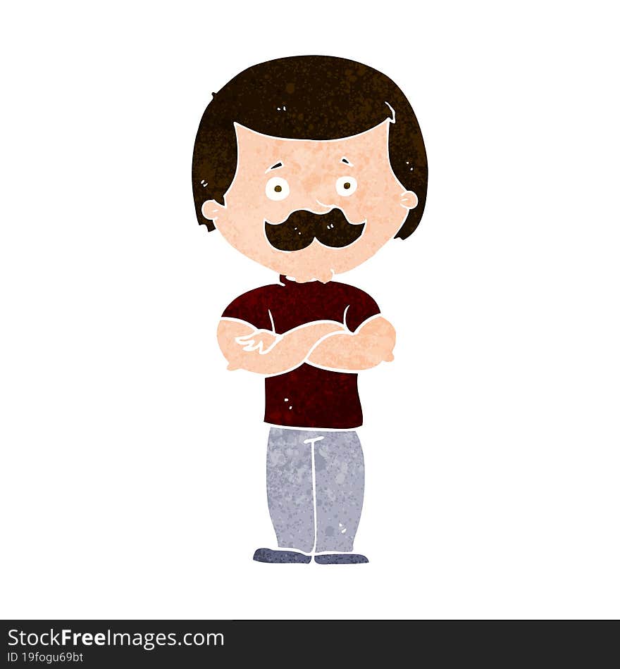 cartoon manly mustache man