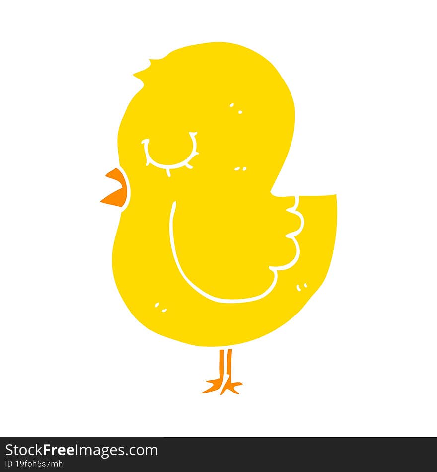 flat color style cartoon bird