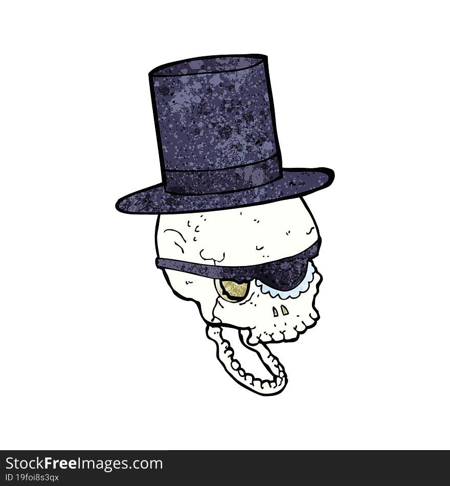 cartoon skull in top hat