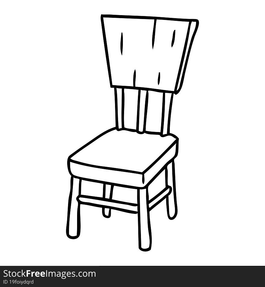 line drawing doodle of a  wooden chair