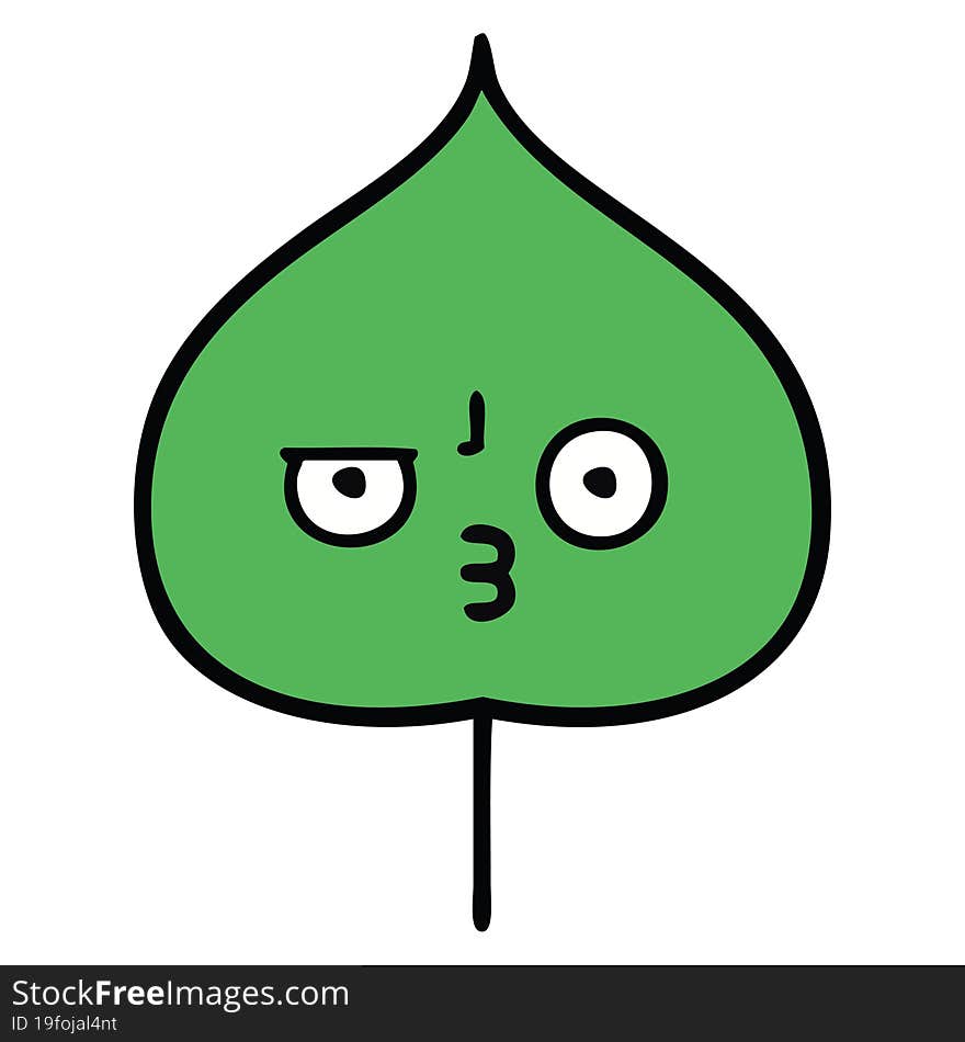 cute cartoon of a expressional leaf