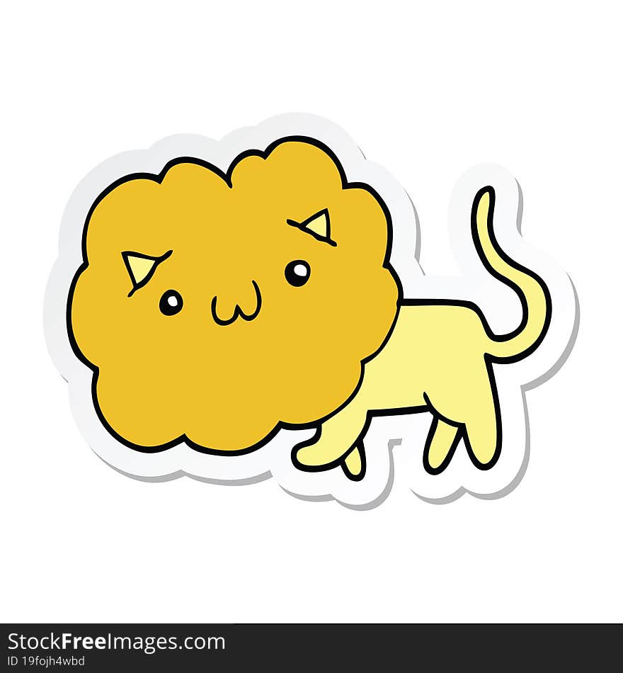 sticker of a cartoon lion