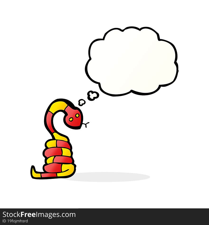 cartoon snake with thought bubble