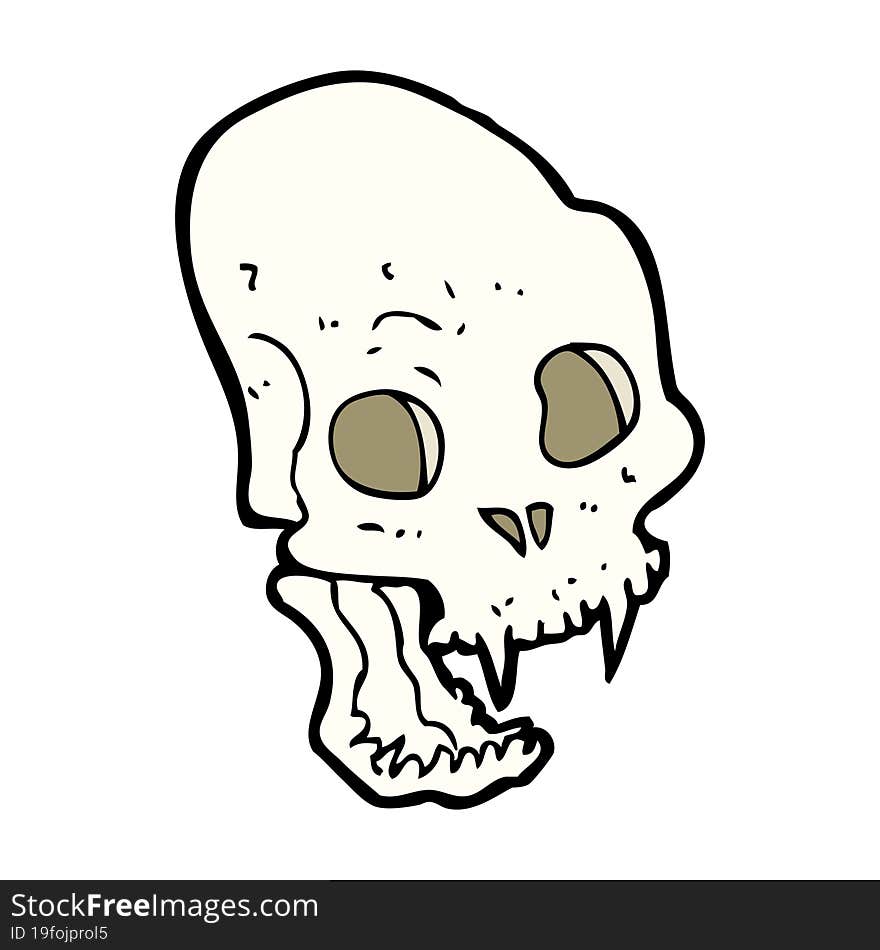 cartoon spooky vampire skull