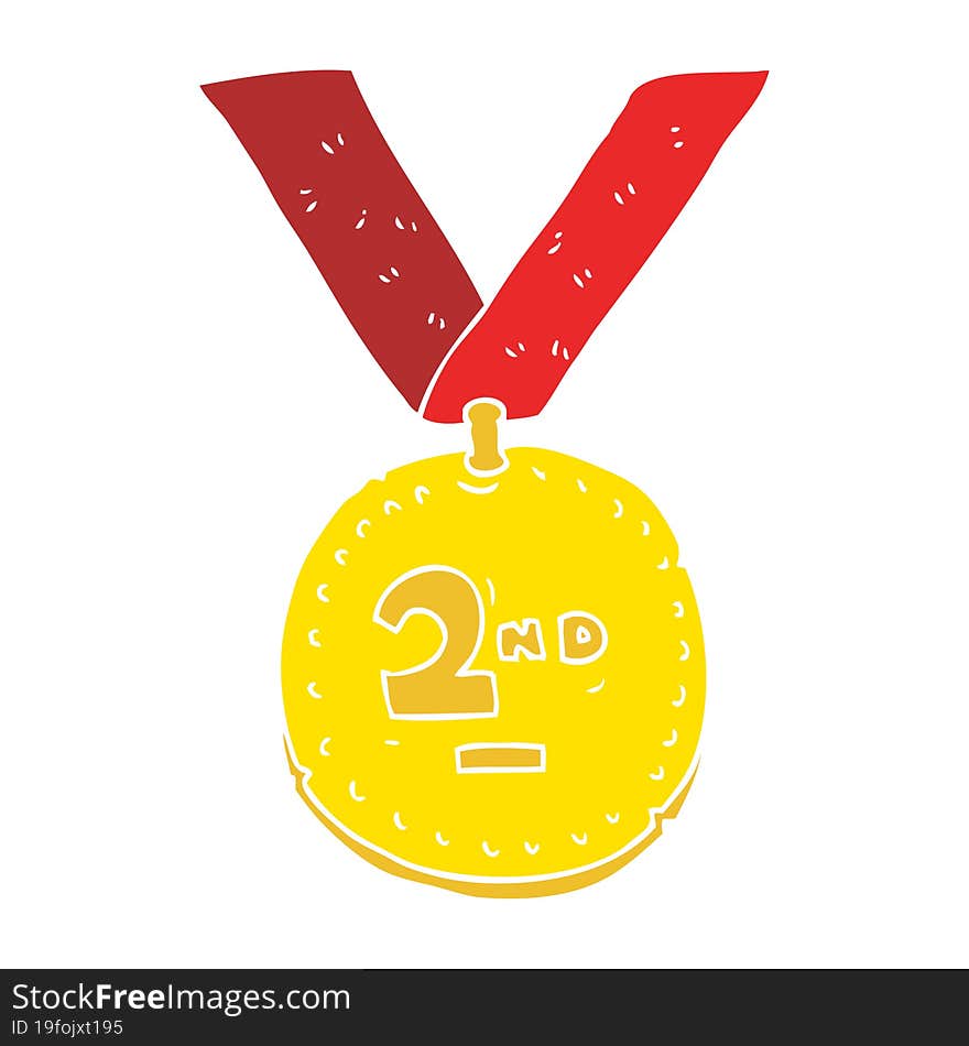 flat color illustration of sports medal. flat color illustration of sports medal