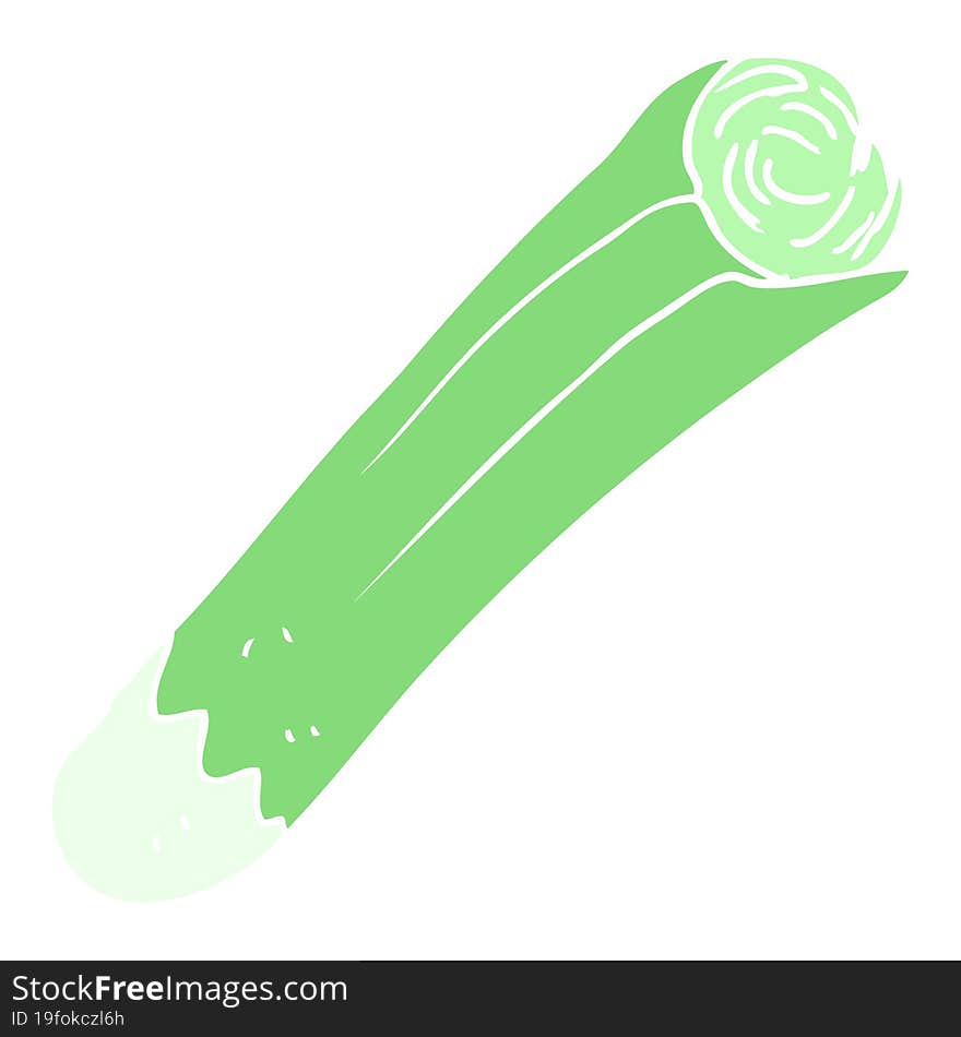 flat color illustration of a cartoon leek