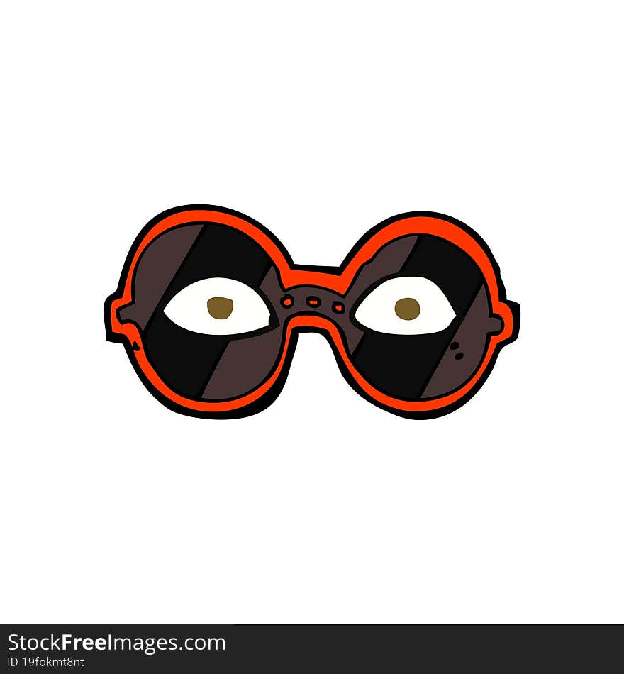 Cartoon Eyes In Dark Glasses