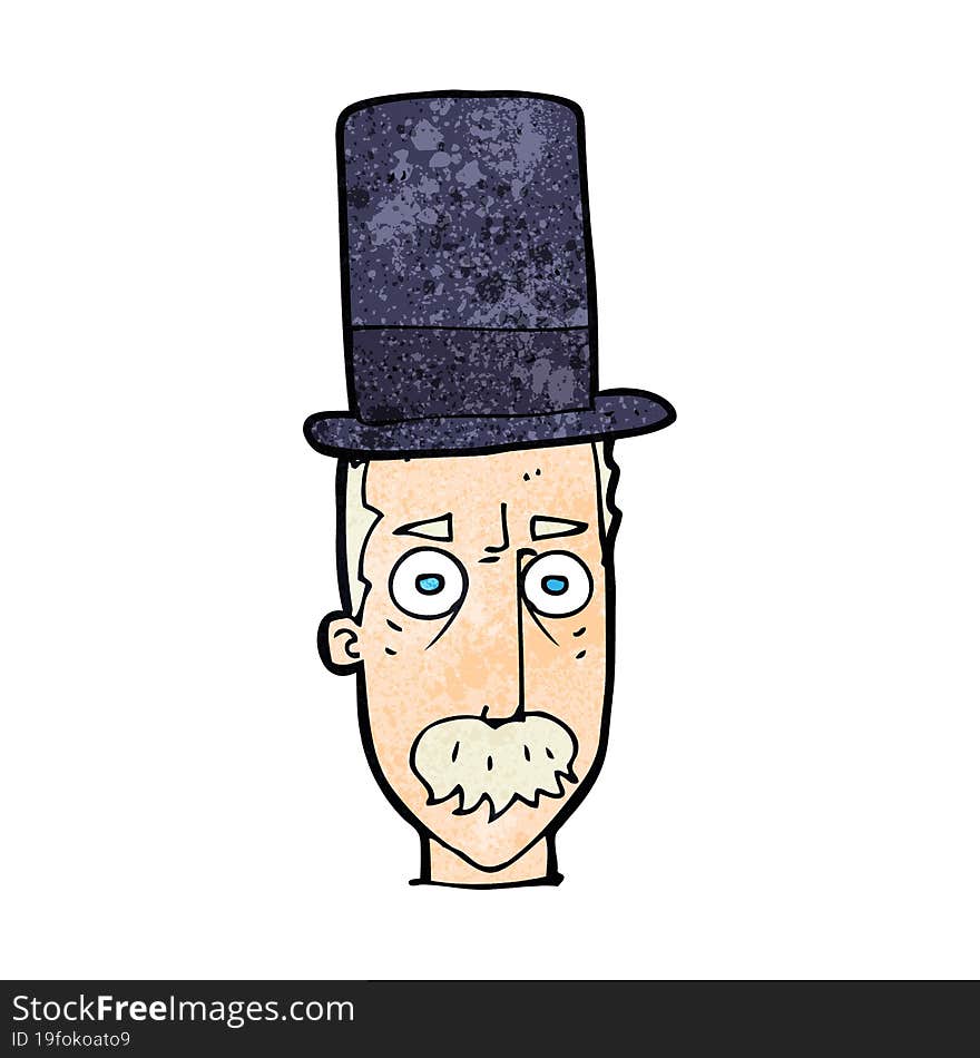 Cartoon Man Wearing Top Hat