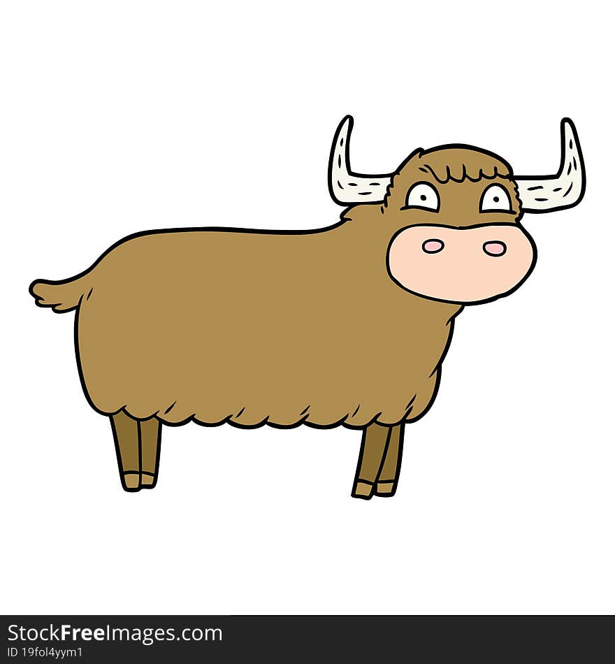 cartoon highland cow. cartoon highland cow