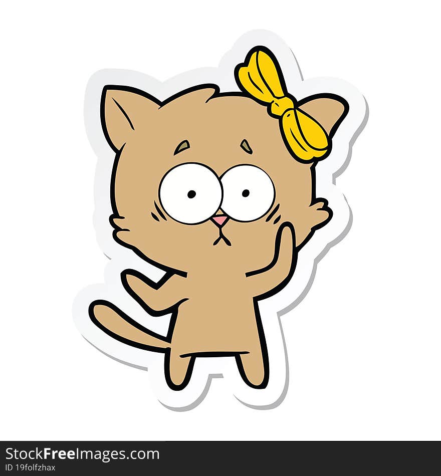 Sticker Of A Cartoon Cat