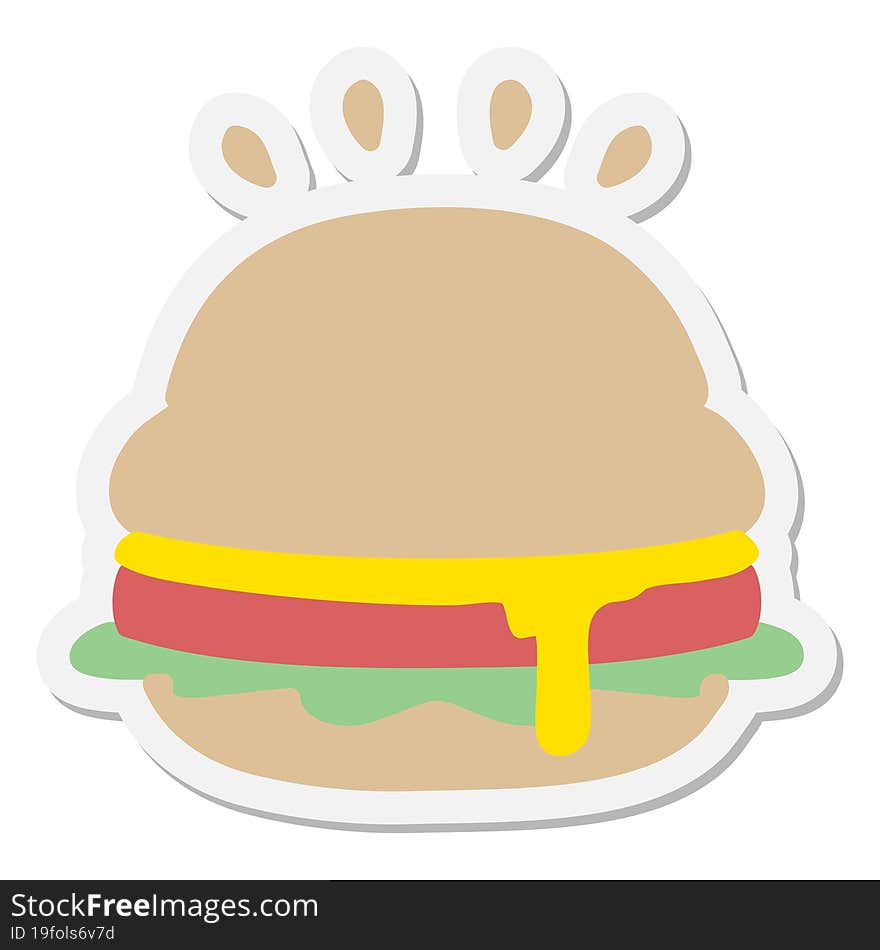 a tasty burger sticker