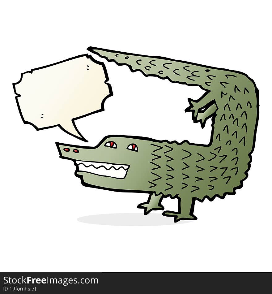 Cartoon Crocodile With Speech Bubble