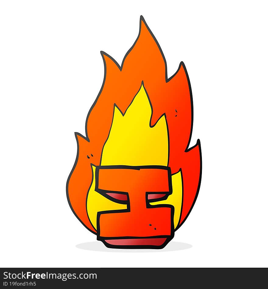 Cartoon Flaming Letter I