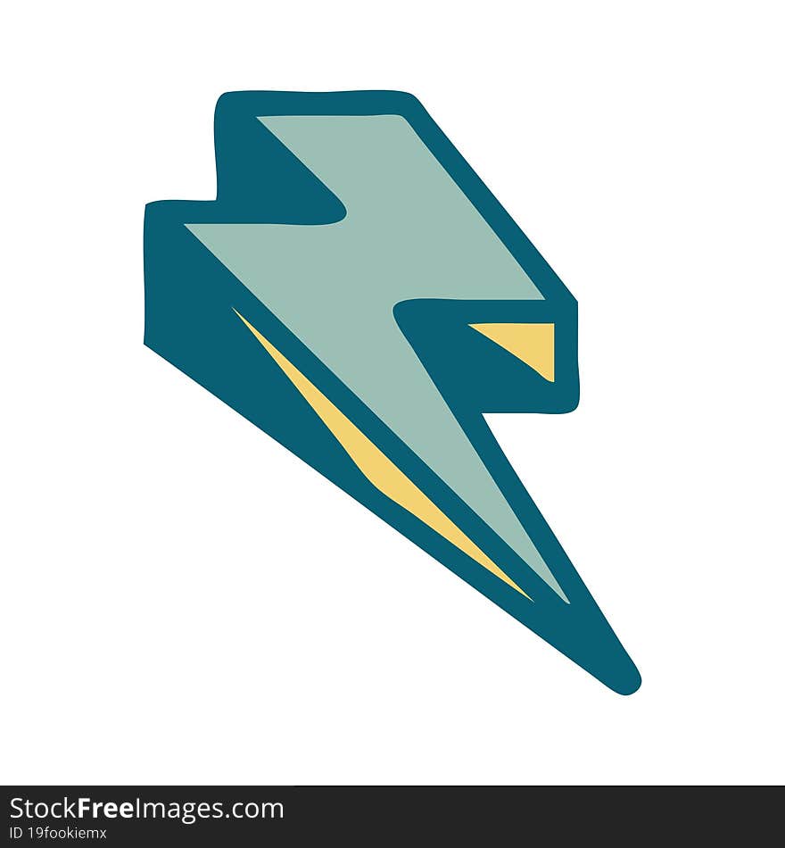 Tattoo Style Icon Of Lightning  Bolt