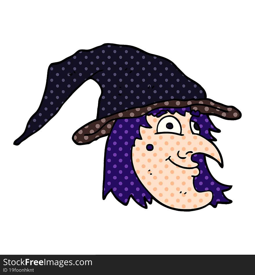 cartoon doodle happy witch